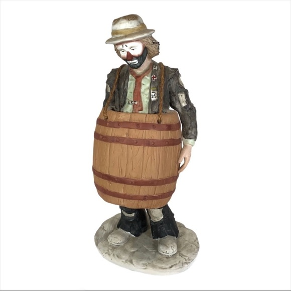Emmett Kelly Jr. collectible figure limited number Over A Barrel clown 1930’s - Picture 1 of 8